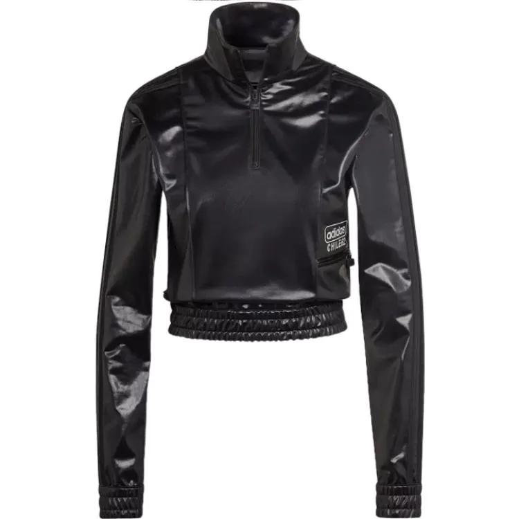Adidas Originals Leather Jacket Women's Blue (Unisex) Leather Jackets HK7245