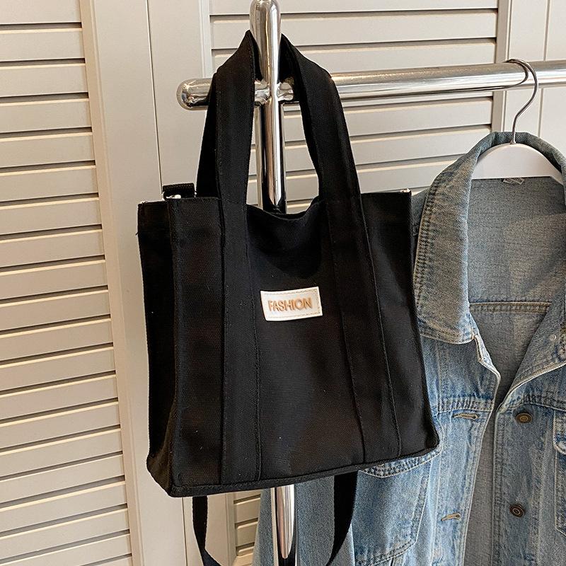 

Холщовая сумка Niche Fashion Out Портативная женская маленькая квадратная сумка Универсальная сумка через плечо чёрный