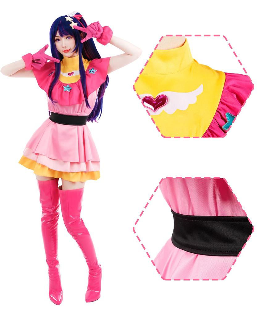 [CR ROLECOS] Oshi no Ko Cosplay Costume with Wig, Hoshino Ai, Anime, Manga, Halloween Costume, Idol Outfit, Event, Photo Session, Costume, Size S