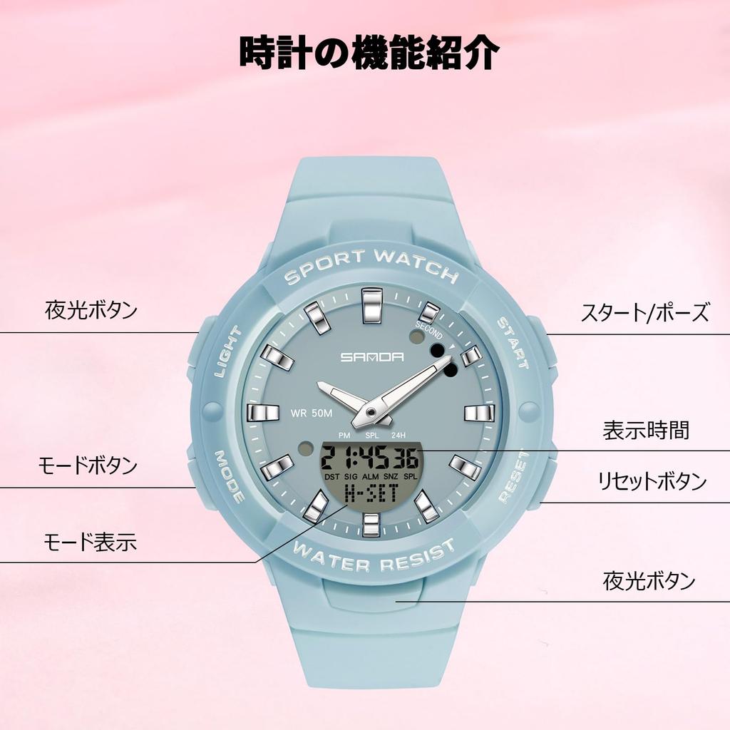 RORIOS Watch Digital Multifunctional Simple Quartz For Commuting To School or Examination Sports Casual Stylish Christmas Unisex Birthday Present Blue