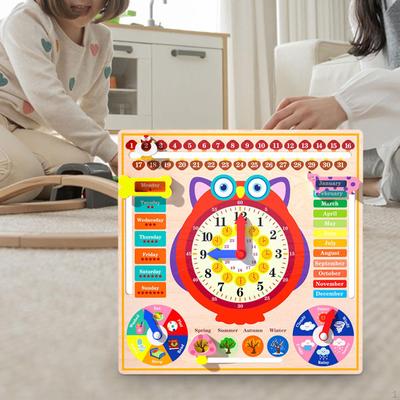 Montessori Spielzeug, Kinder Uhr Kalender Lernen Wetter Saison Zeit Erkenntnis Tage der Woche für