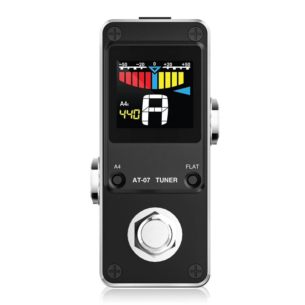 LEKATO Tuner Pedal with True Bypass for Electric Guitar and Color Display Tuner with and Flat Tuning Bass, Mute, Pitch,