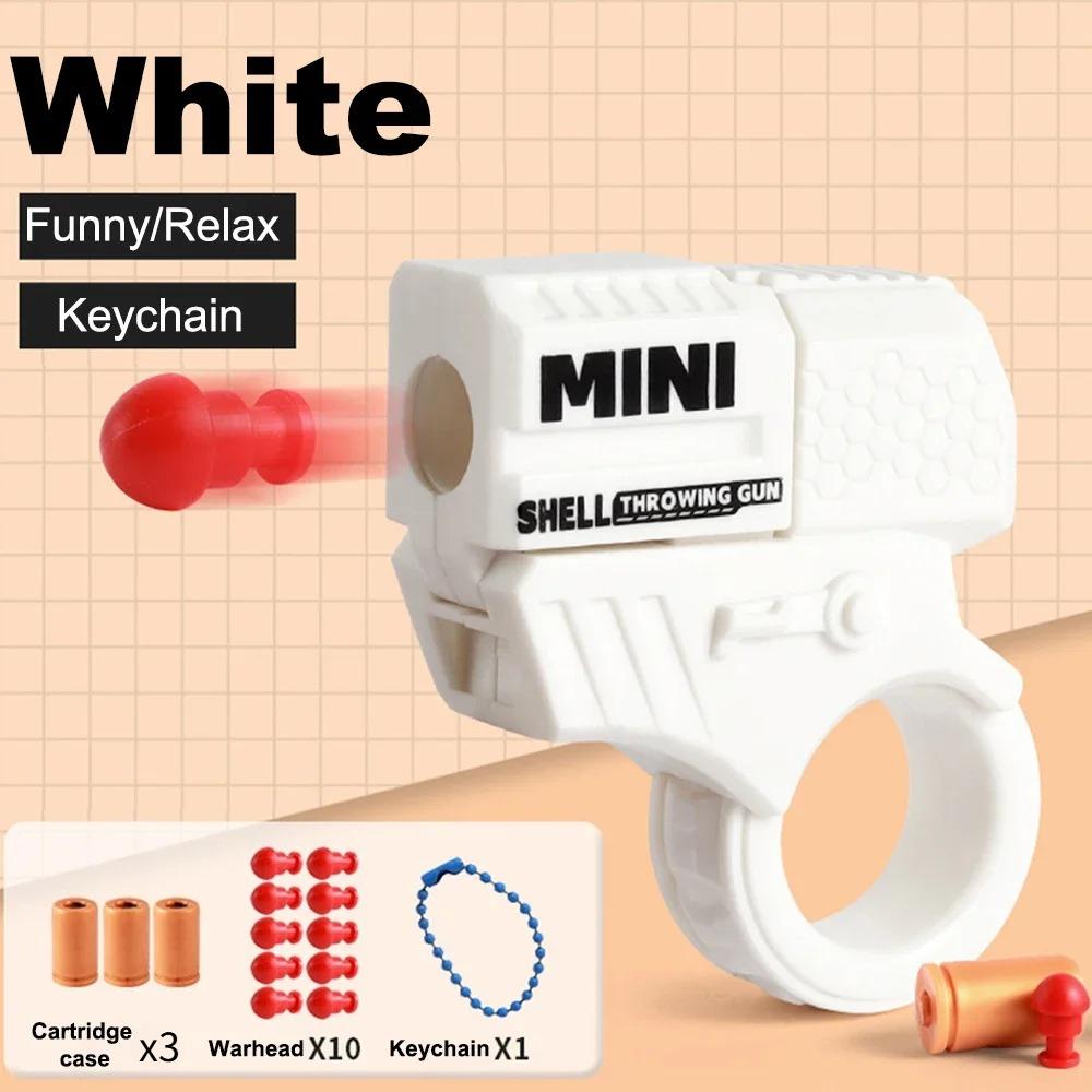 Mini Pistola Giocattolo Gioco Sportivo Portachiavi Decompressione Lanciatore Modello Portachiavi per Ragazzi Adulti Accessori Borsa Regalo