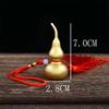 Antique Brass Gourd Hanging Ornament: Chinese Hollow Pendant In Copper Sand Gold Finish