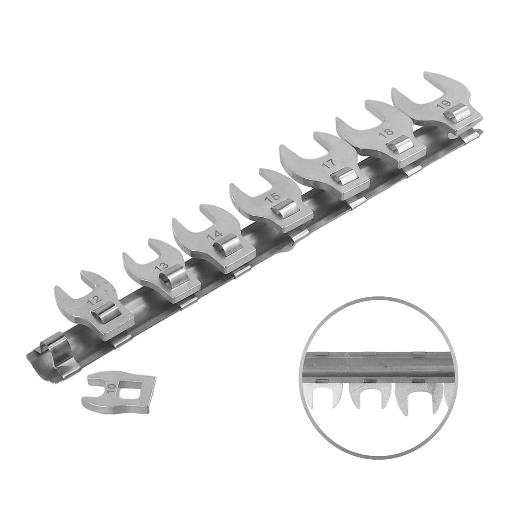 8/11pcs 10-22mm Metric CrowFoot Wrench Movable Open End Ratchet Wrench Keys 3/8 Inch Drive Wrench Set With Interchangeable Heads