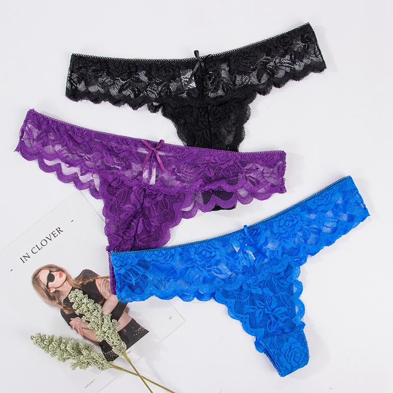 Ultra-thin Thong Transparent Sexy Panties Underwear Women Cotton Lace Tanga Briefs Women Intimates