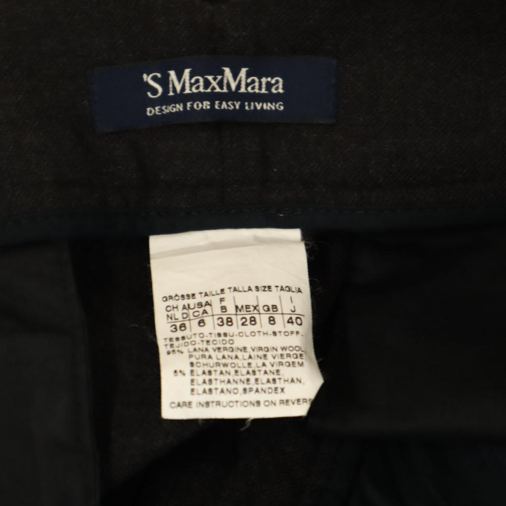 S Max Mara tack Wide pants 40 Charcoal gray Women Used