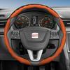 Suitable for Seat Steering Wheel Cover, Wave-Shaped Sporty Design, Breathable Leather, Segmented Anti-Slip Sweat-Absorbing Protective
