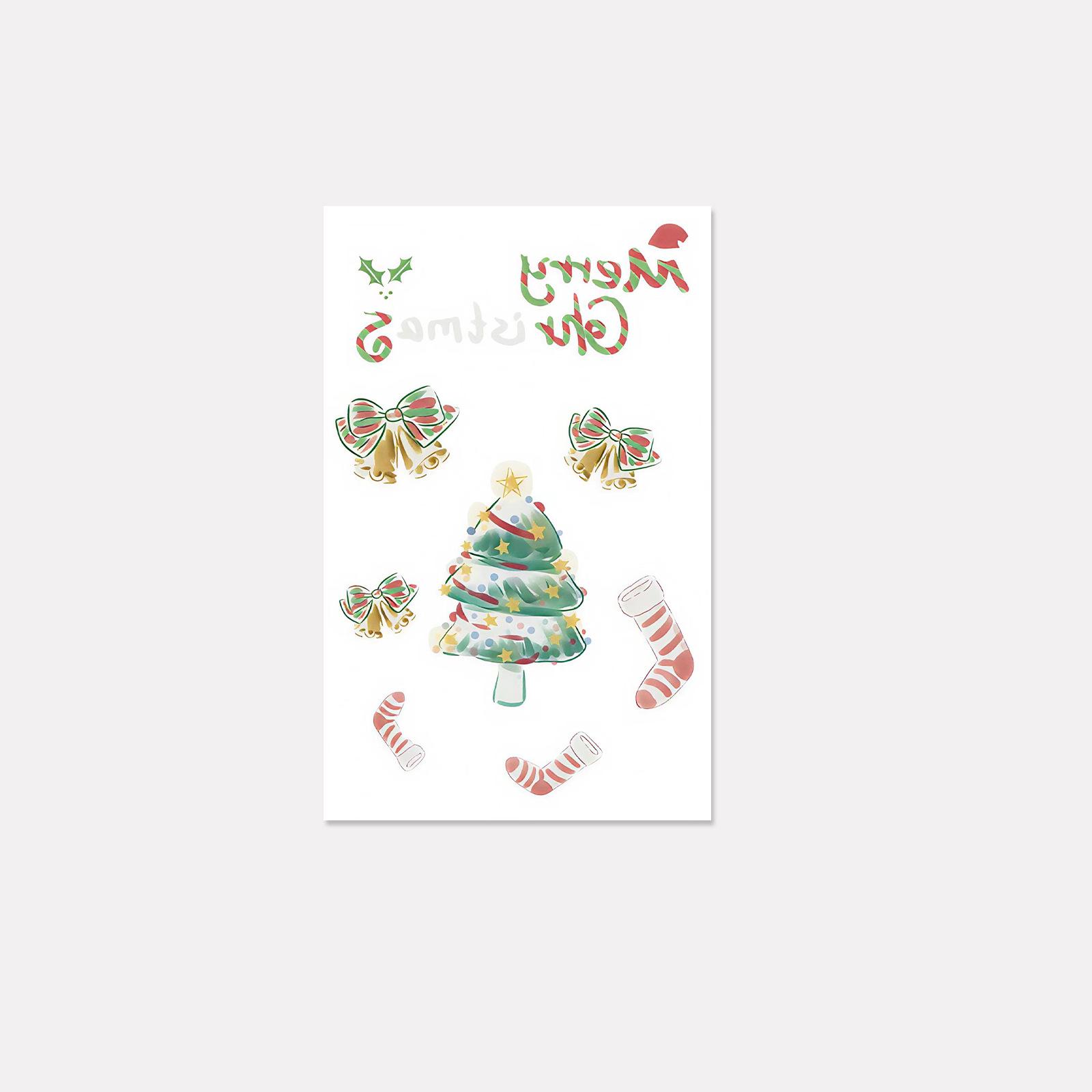 Tattoo Sticker Cartoon Cute Christmas Small Picture Christmas Tree Socks Holiday Party Tattoo Sticker 12*19