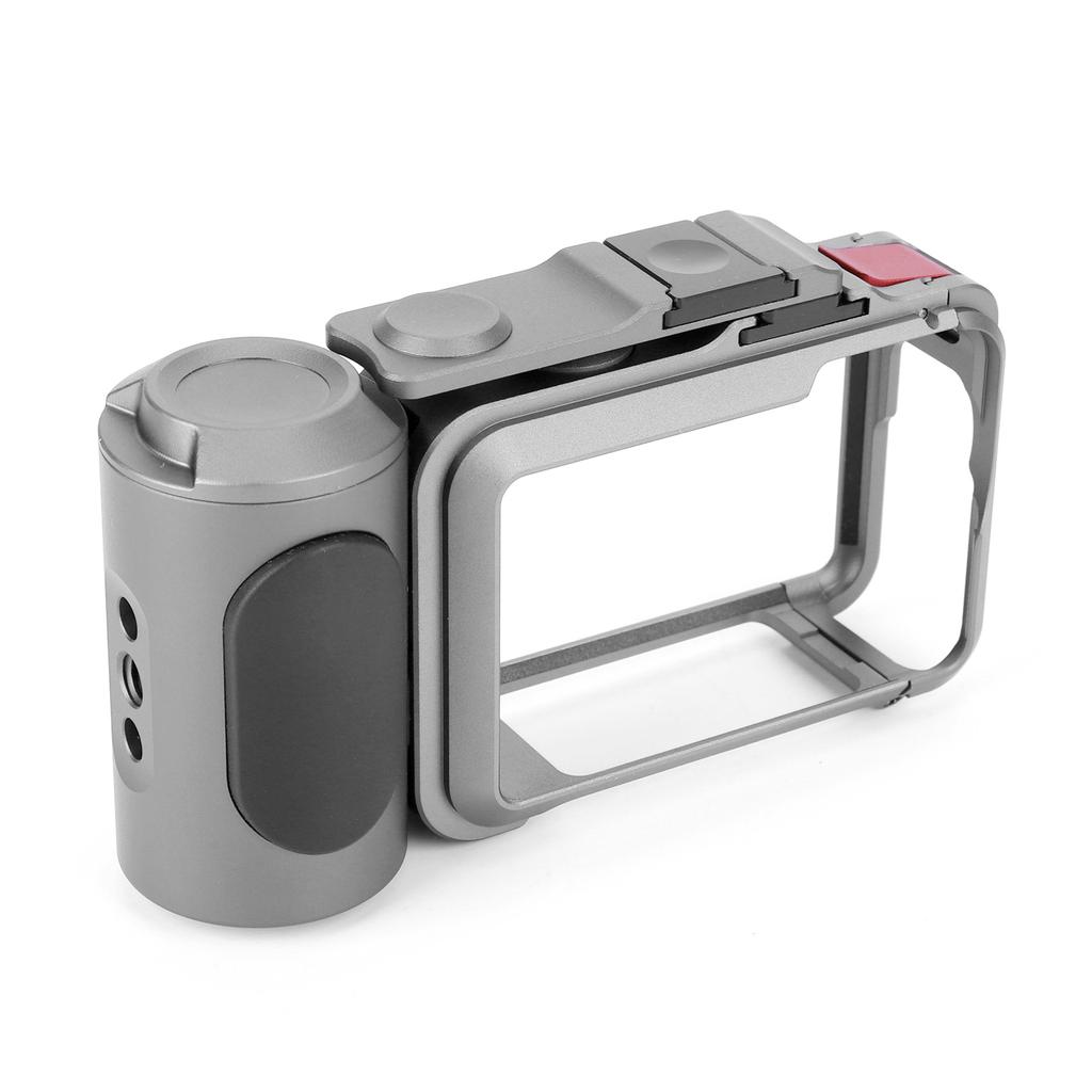 Handle Grip Kit for DJI OSMO Action 6 Protective Frame Housing Case with 1/4 Threaded Hole for Video Light Microphone