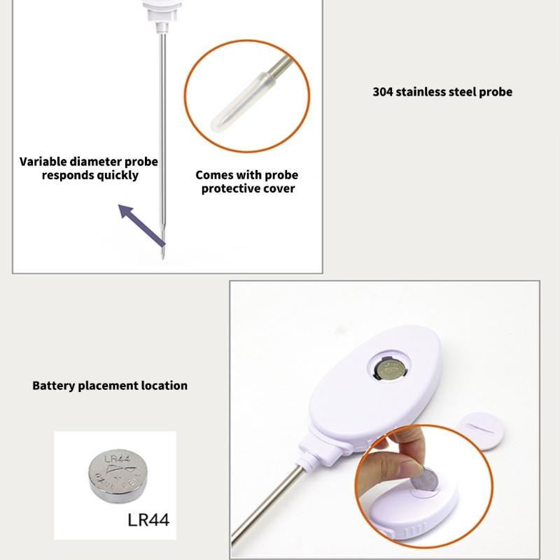 Fast Response Cooking Thermometers with High Accuracy Strong ABS Easy to clean Portable for Kitchen Baking & Grilling