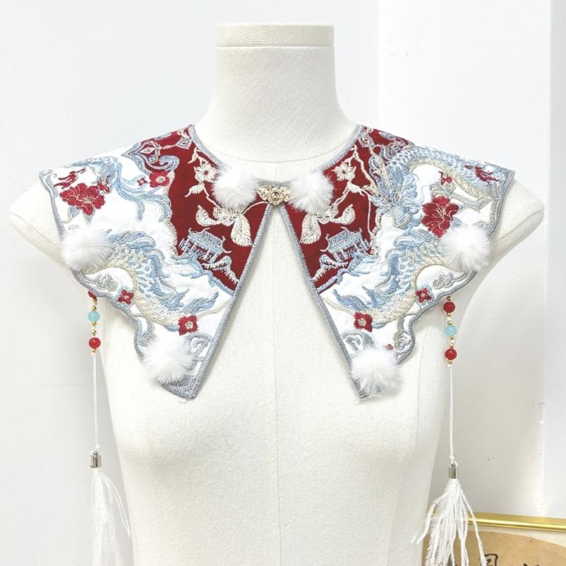 Bead Embellished Detachable Shoulder Collar With Intricate Embroidery Lightweight Polyester Fashion Accessory For Prom Event