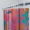 Bright Colorful Shower Curtain Set Modern Design For Bathroom Decor Red, Pink, Blue, Orange, Yellow Colors Polyester Fabric With