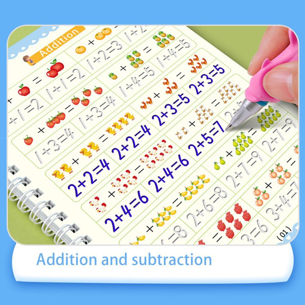 Magisches Übungs-Kopierbuch für Kinder Stift Wiederverwendbare Schreiblernhefte für Vorschulen Rillen-Schablonen-Design