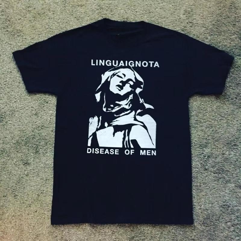 2025 new Disease Of Men Lingua Ignota Black T Shirt Cotton Full Size UU714 Highquality comfortable and soft S