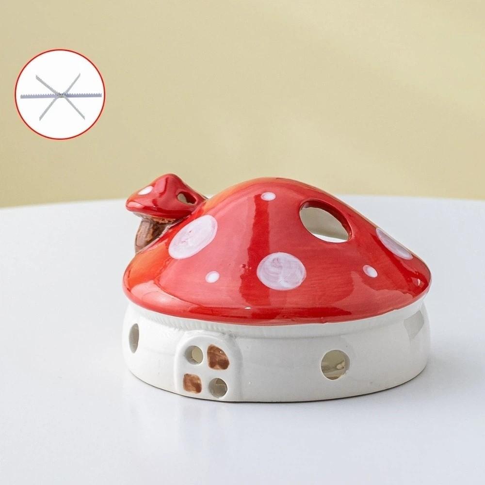 

Creative Mosquito Incense Tray Mushroom House Aroma Burner Home Fragrance червоний
