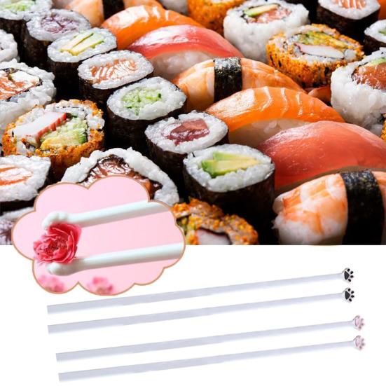 

1 пара паличок для їжі з котячими лапками, багаторазові палички для їжі з нековзним захватом, милі столові прилади на котячу тематику для любителів котів, для суші, локшини, рису чорний