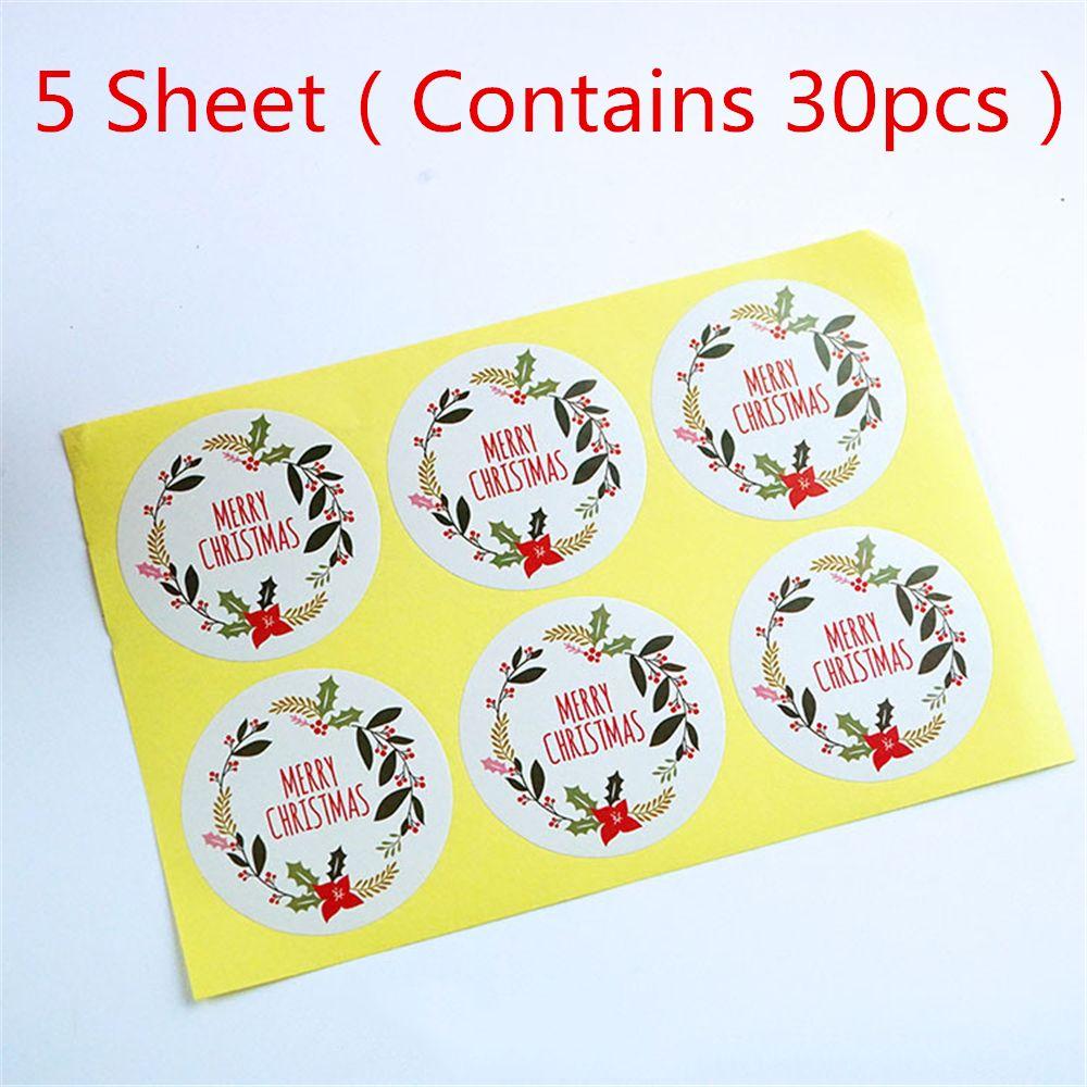 

Різдвяний весільний декор Elk Xmas Decor Package Label Крафт-наклейки Adhesive Label Sealing Tag 5 Sheet（Contains 30pcs）