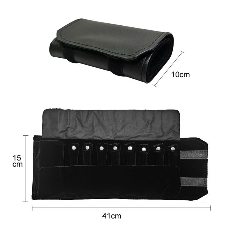 

Черная сумка-ролл из искусственной кожи с черным или серым бархатным внутренним отделением для хранения ювелирных изделий, мини-сумка-ролл, сумка-ролл для хранения ожерелий, колец, серег, подвесок 1PC