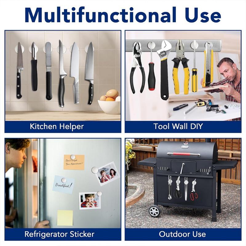 5-50 bucăți Magneți puternici Cârlige magnetice rotunde Cârlig de organizare din metal autoadeziv Montat pe perete Cârlige cu magnet rezistent unelte de depozitare