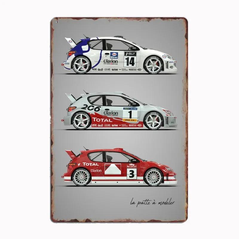 Lancia Classic Sports Quattro S1Rally Car Blueprints Metal Plaque Poster Club Home Bedroom Bar Tin Sign Room Decor Wall Decor