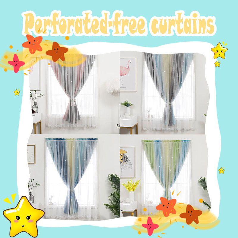 Elegant Opaque Self-adhesive Curtains For Enhanced Privacy In Bedrooms