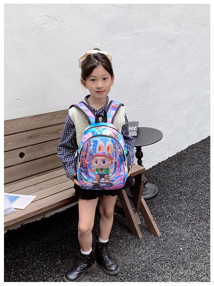 Large Capacity Cartoon Backpack for Kids - Cute, Fashionable, and Casual for School and Outdoor Use.