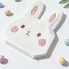100pcs Easter Bunny Shaped Napkins Disposable Paper Dinner Napkins and Bathroom Hand Towels Suitable for Easter Party Supplies
