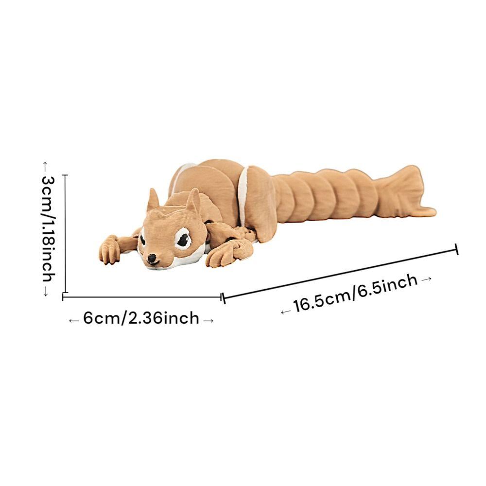 Movable Joints Squirrel Model Toys Cartoon 3D Articulated Squirrel Toys  Birthday Gift