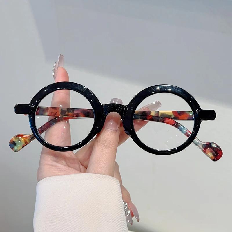 Vintage Round Glasses Men  New Fashion Blue Light Blocking Optical Frames Women Trendy Brand Design Decor Eyeglasses