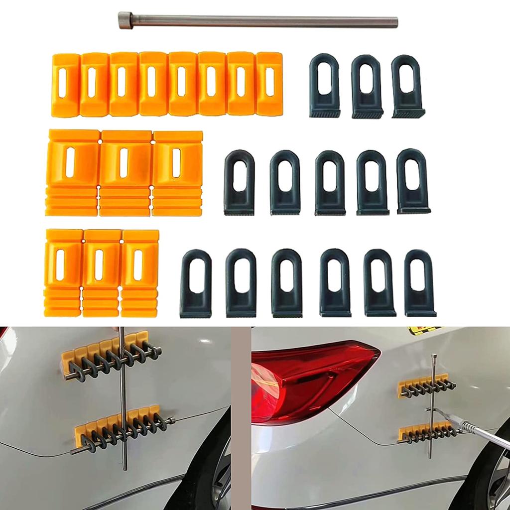 Auto Dellen Ausbeulwerkzeug Set Karosserie Lackfreies Klebe Reparaturwerkzeug 90° Biegbares Zuschneidbares Block-Kit Zubehör Motorrad Universal