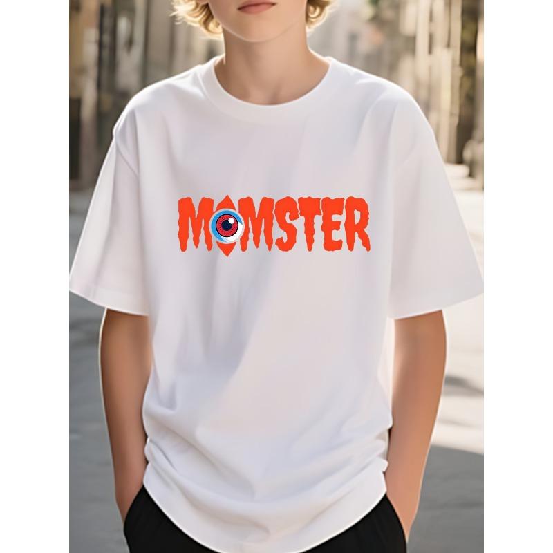 

European sizes Fun Print Pattern T-Shirt for Boys - Breathable And Comfortable Short-Sleeve Round Neck, Suitable for Casual Wear for Children 98cm белый