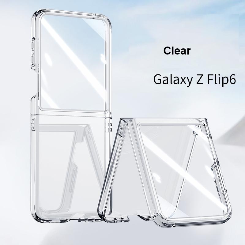 Etui Skin Feel do Samsung Galaxy Z Flip 6 5 5G Flip5 Flip6 Mały ekran z folią zabezpieczającą 2-częściowy zestaw Pokrowiec odporny na wstrząsy