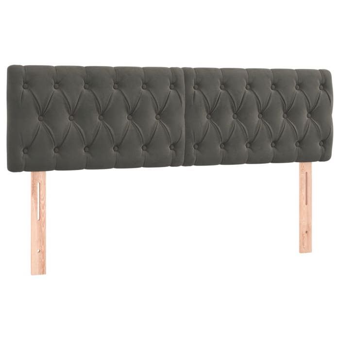VidaXL 2x Headboards Bedroom Furniture Bed Accessories Single Bed Heads Interior Bed Frame Heads Dark Grey 346349