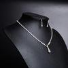 Elegant Rhinestone Water Drop Necklace & Earrings Set for Brides