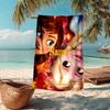 Custom Name Ultra-Soft Beach Towel with Elsa Theme,Ideal for Pool - Camping, Diving - Perfect Travel Essential, Vibrant Beach Towel.