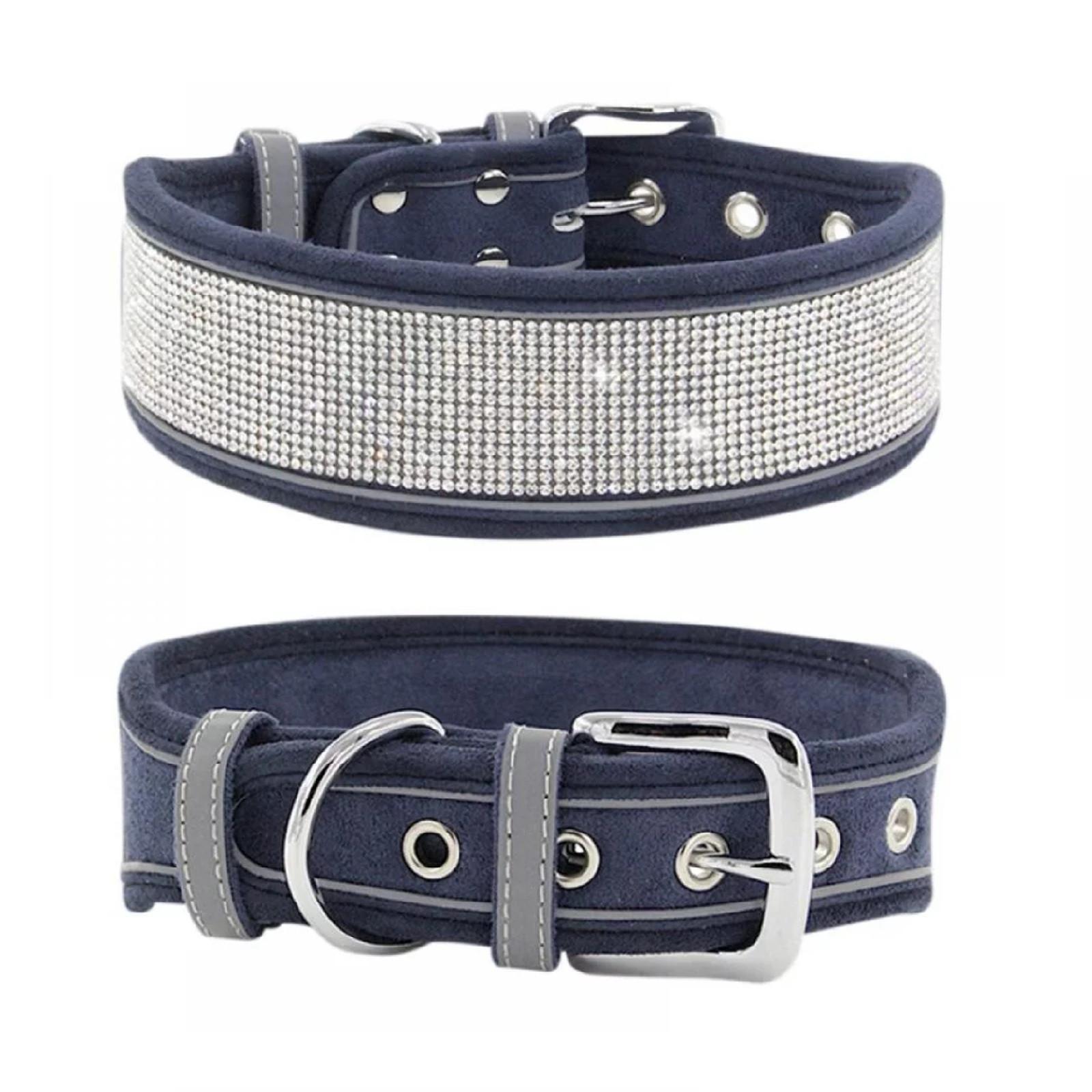 

Pet Collar Dog Collar Crystal Studded Pet Collar For Small Medium Dog S синий