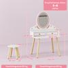 Kids Vanity Table Set Dressing Table with Stool Mirror Drawers Clothes Rails for 3-8 Years 56 X 38 X 87.8 Cm White