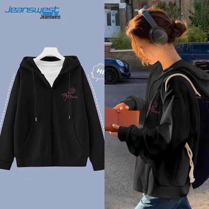 

Jeanswest Women s Oversized Hooded Zip-Up Sweatshirt M