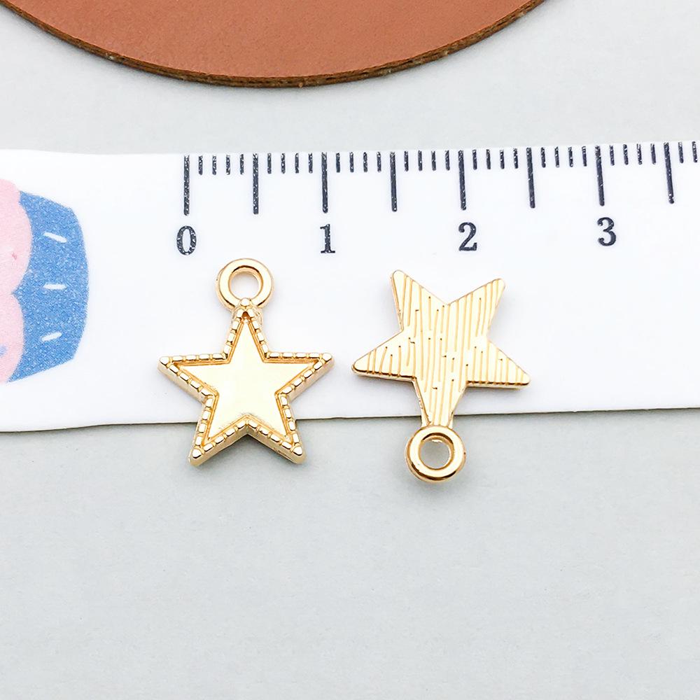 100-Piece Five-Color Alloy Sun, Moon, and Star Pendant Charms for DIY Jewelry