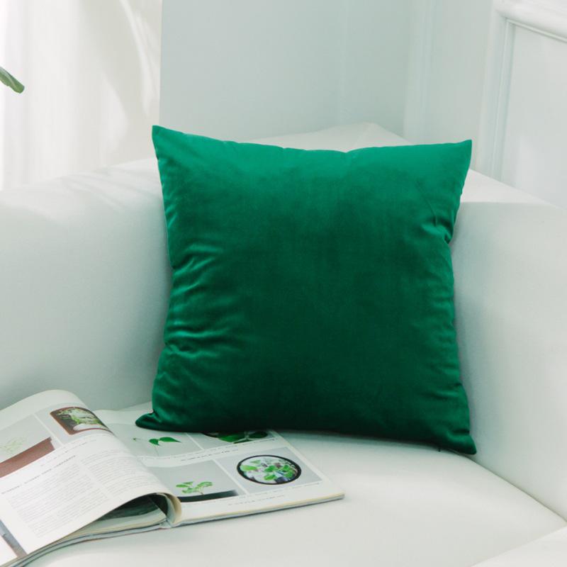 Dutch Velvet Solid Color Cushion Cover - No Logo Pillow Case for Office, Car, or Sofa