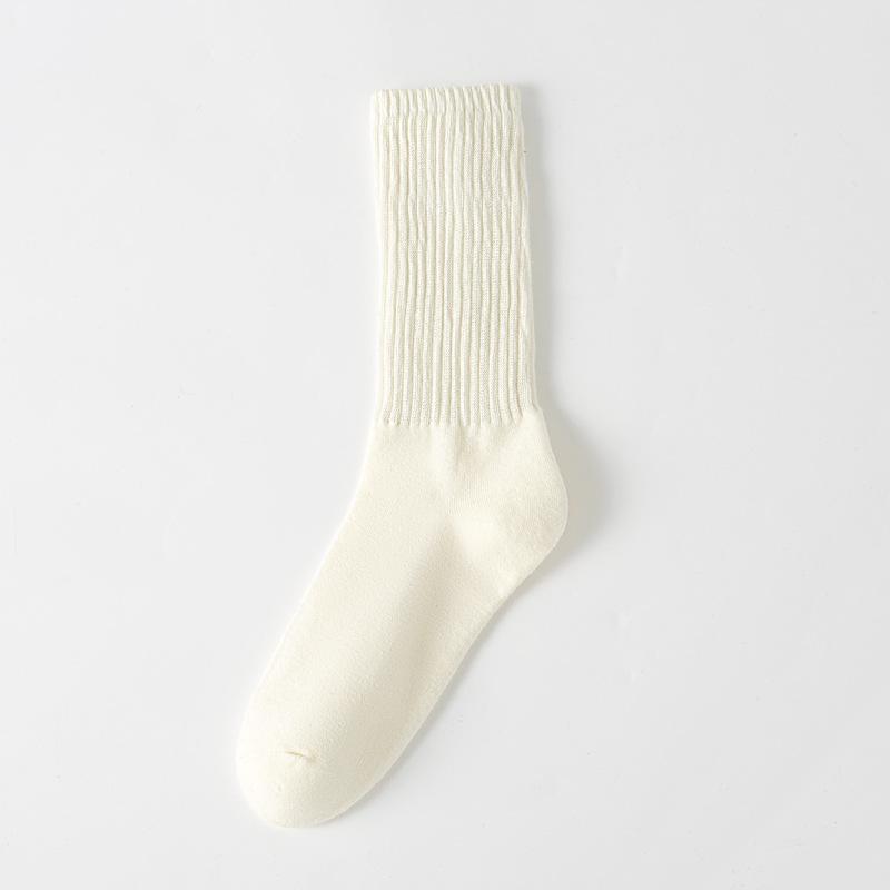 5/10 Pairs Comfortable Casual Women's Mid Calf Socks Autumn Length Socks Trendy Sports Socks Solid Color Versatile Cotton Socks Simple Women's Socks