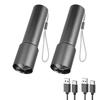 LED Strong Light Flashlight USB Rechargeable Aluminum Alloy Telescopic Zoom Flashlight Outdoor Searchlight Remote Torch Lantern