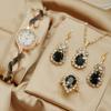 2025 Fashion Luxury Montre Bracelet Watch Womens Watch Quartz Watch Set Necklace Earring Set Women's Jewelry Montre Femme