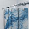 Blue Smoke Effect Shower Curtain Decor Modern Blue Ink Print Shower Panels Bathroom Decoration Waterproof Fabric