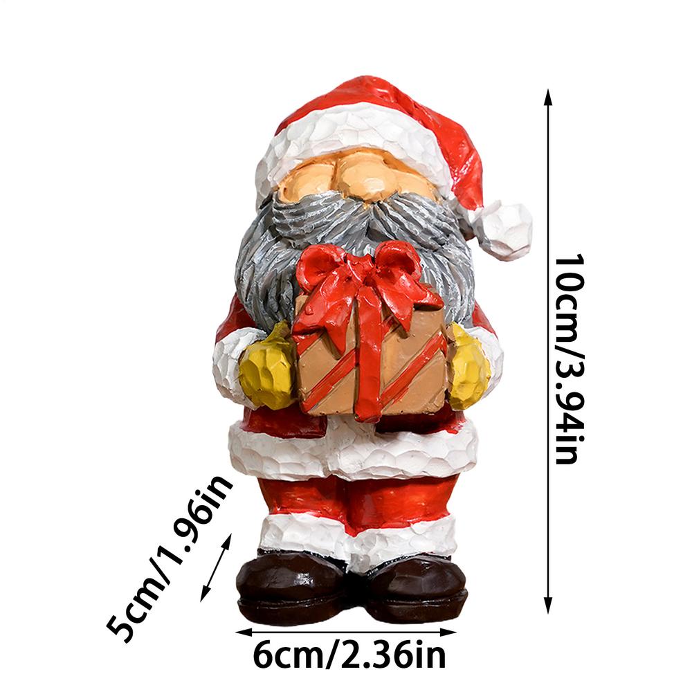Christmas Mini Resin Figurines Miniatures Santa Claus Snowman Elk Ornament Micros Landscape Merry Xmas Ornament Decoration 2026