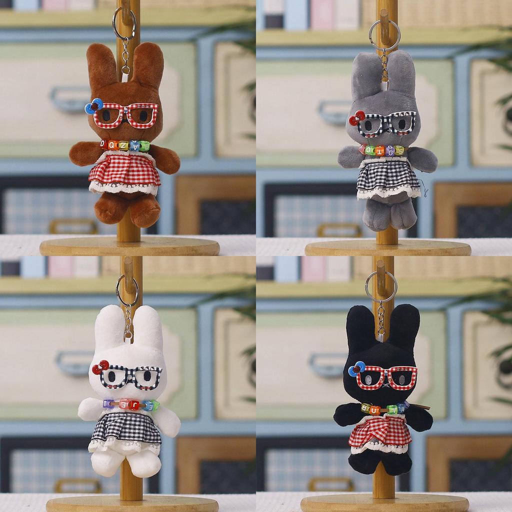 Plush Bunny Keychain With Glasses For Wedding Party Decorations And Gift Ideas