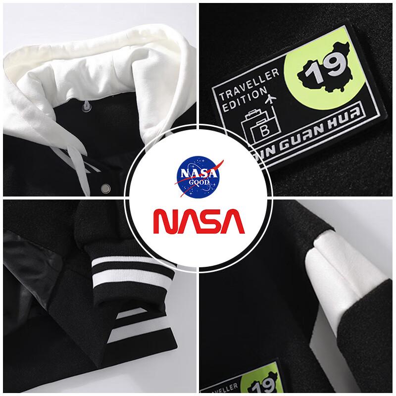 NASA GOOD Official Trendy Men's Hooded Baseball Jacket