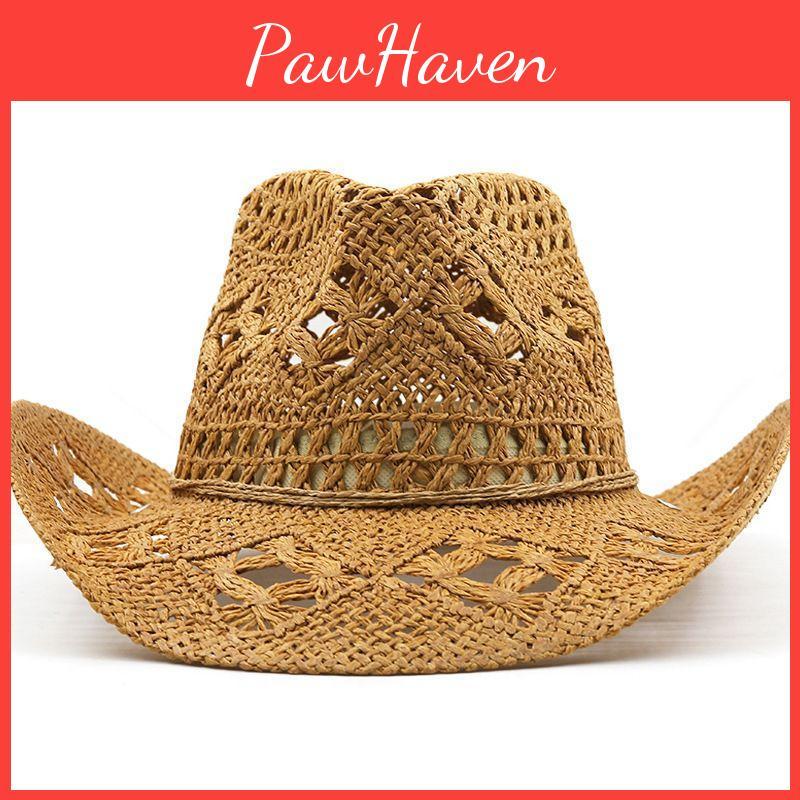 Denim Out Hat Hollowed Summer Hand Woven Breathable Cool Upturned Edge Jazz Top Hat