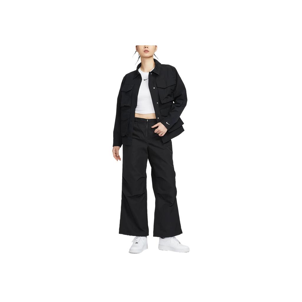 Nike Ropa deportiva Todo Tejido Suave Cómodo Transpirable Chaqueta de Trabajo Chaqueta para Mujer Negro HJ1008-010